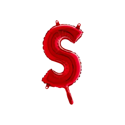 Ballon aluminium letter S Rood 36cm