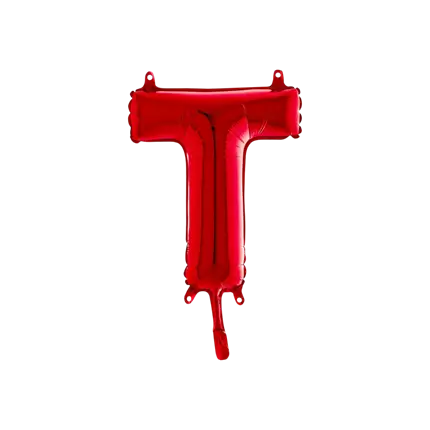 Ballon aluminium letter T Rood 36cm