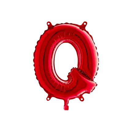Ballon aluminium letter Q Rood 36cm