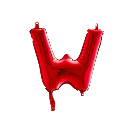 Ballon aluminium letter W Rood 36cm