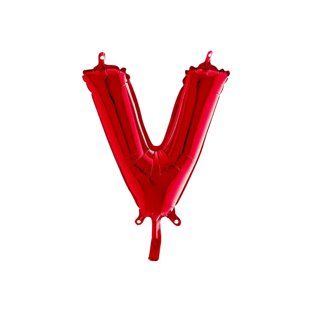 Ballon aluminium letter V Rood 36cm