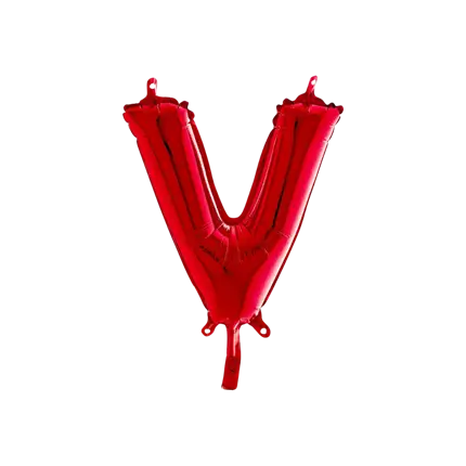 Ballon aluminium letter V Rood 36cm