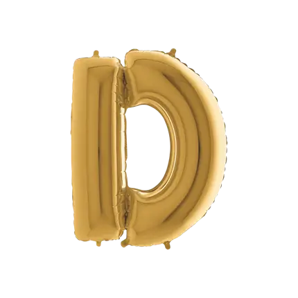 Aluminium ballonletter D Goud 102cm