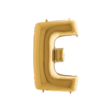 Aluminium ballonletter E Goud 102cm