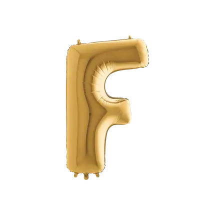 Aluminium ballonletter F Goud 102cm
