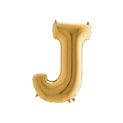 Aluminium ballonletter J Goud 102cm