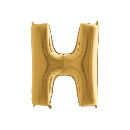 Aluminium ballonletter H Goud 102cm