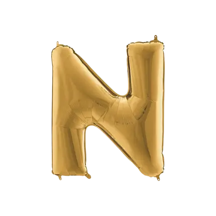 Ballon aluminium letter N Goud 102cm
