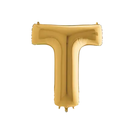 Ballon aluminium letter T Goud 102cm