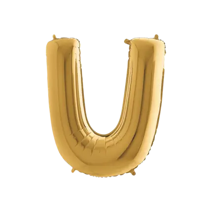 Aluminium ballonletter U Goud 102cm
