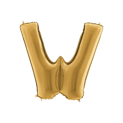 Ballon aluminium letter W Goud 102cm