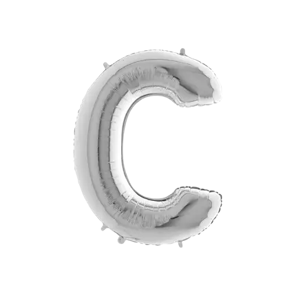 Aluminium ballonletter C Zilver 102cm