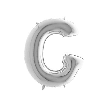 Aluminium ballonletter G Zilver 102cm
