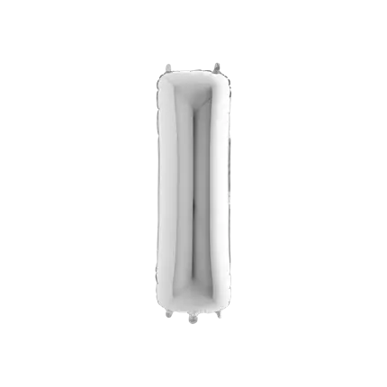 Aluminium ballonletter I Zilver 102cm