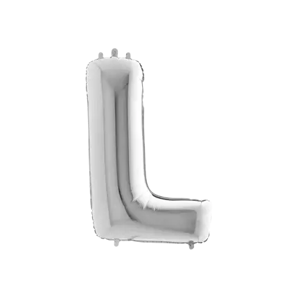 Aluminium ballonletter L Zilver 102cm