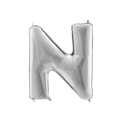 Aluminium ballonletter N Zilver 102cm