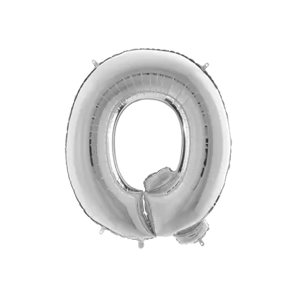 Aluminium ballonletter Q Zilver 102cm