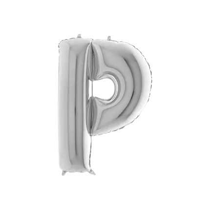 Aluminium ballonletter P Zilver 102cm