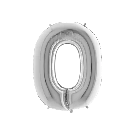 Aluminium ballonletter O Zilver 102cm