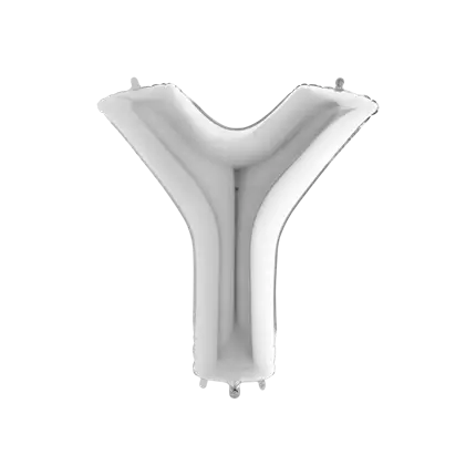 Aluminium ballonletter Y Zilver 102cm
