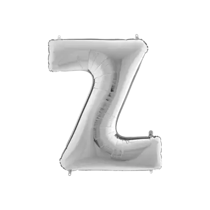 Aluminium ballonletter Z Zilver 102cm