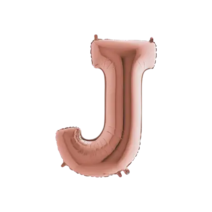 Ballon aluminium letter J Roségoud 102cm