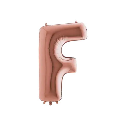 Ballon aluminium letter F Roségoud 102cm