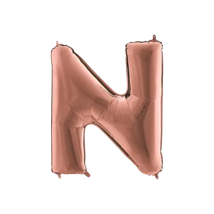Ballon aluminium letter N Roségoud 102cm