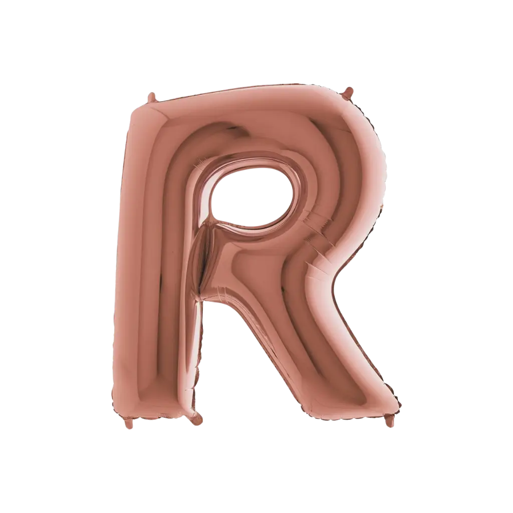 Ballon aluminium letter R Roségoud 102cm