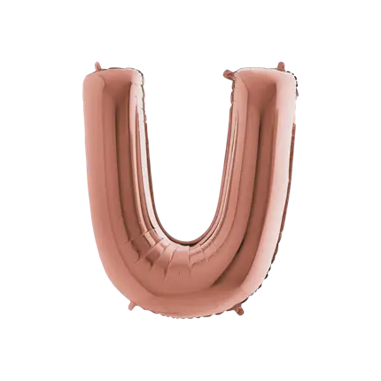 Ballon aluminium letter U Roségoud 102cm