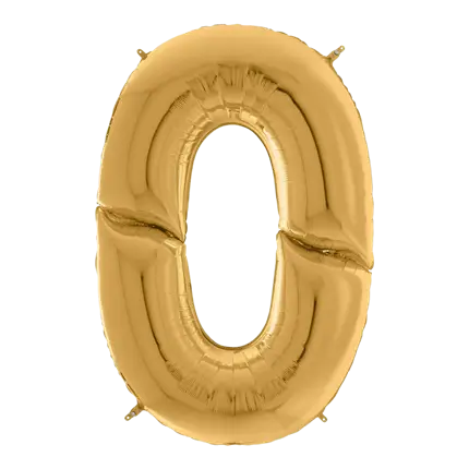 Reuze verjaardagsballon nummer 0 Goud 163cm