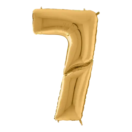 Reuze verjaardagsballon nummer 7 Goud 163cm