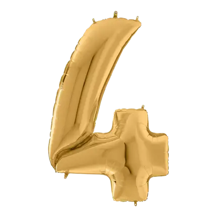 Reuze verjaardagsballon nummer 4 Goud 163cm