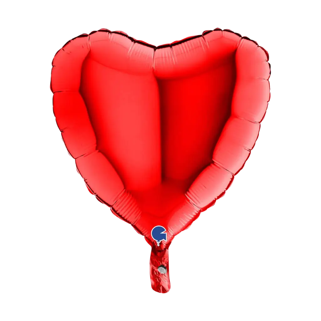 Rode metalen hart ballon 46cm