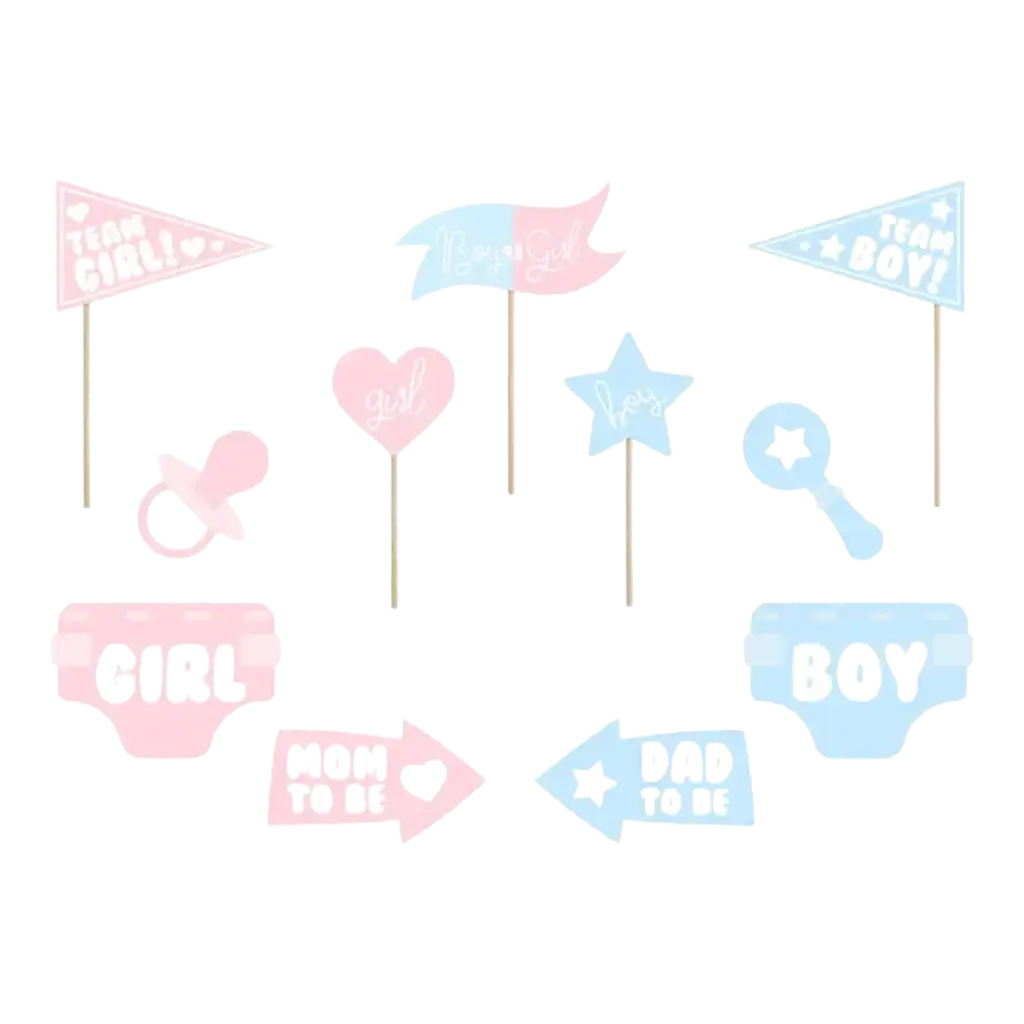 Foto Props Gender Reveal Party (11 stuks)