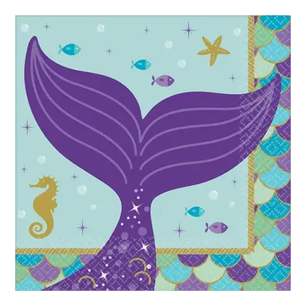 Let's Shellebrate papieren handdoek 25x25cm