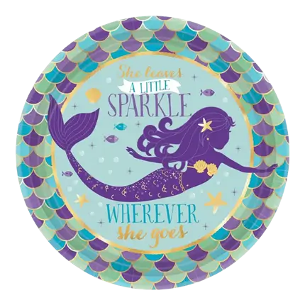 Let's Shellebrate Ronde Papieren Bord (Set van 8)