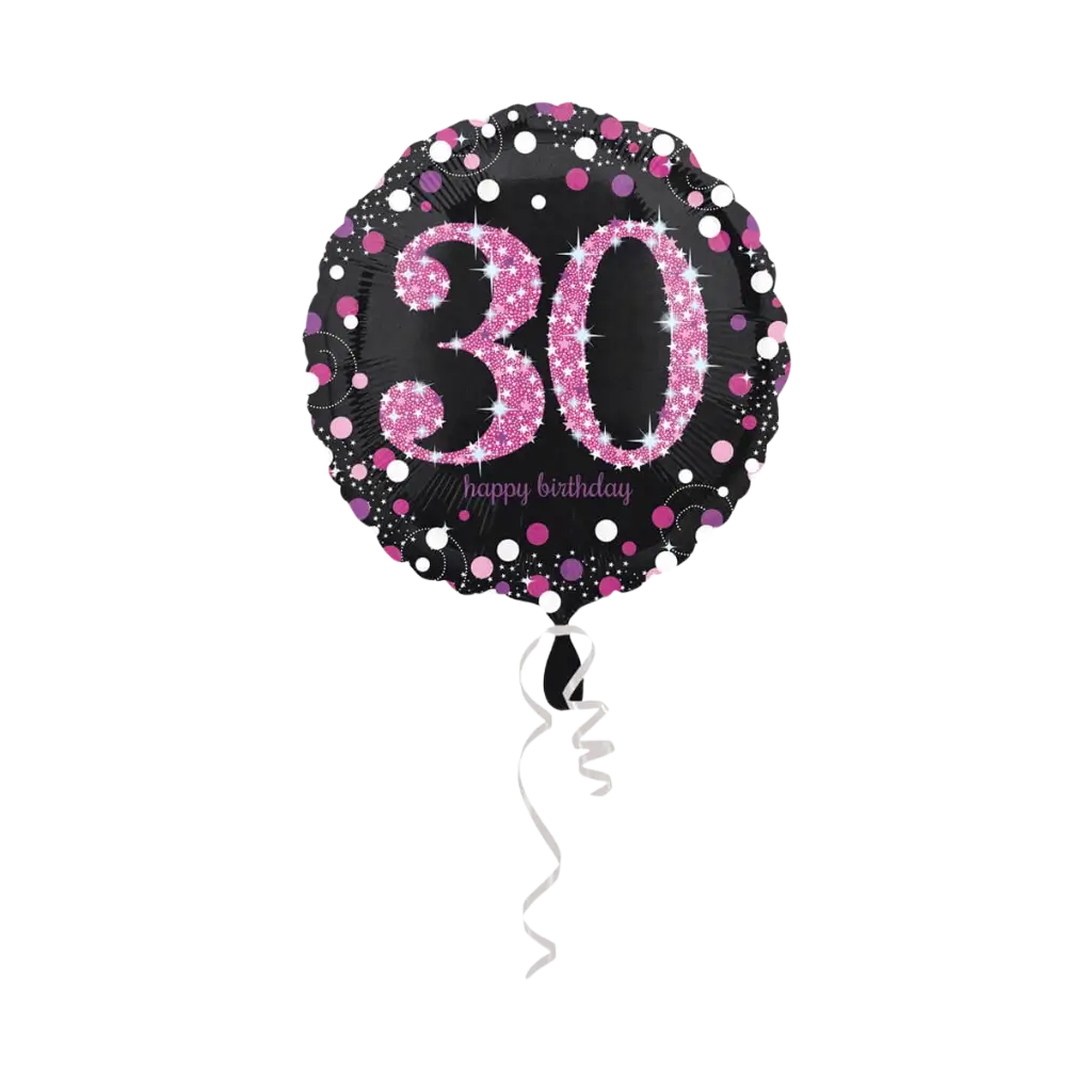 30 jaar ronde verjaardagsballon roze