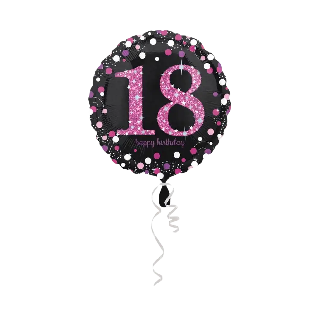 18 jarige ronde verjaardagsballon roze