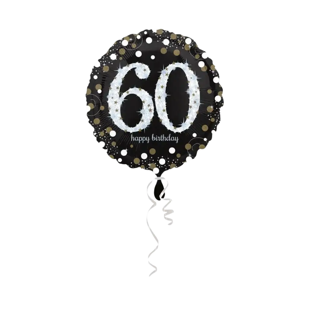60e verjaardag ballon zilver