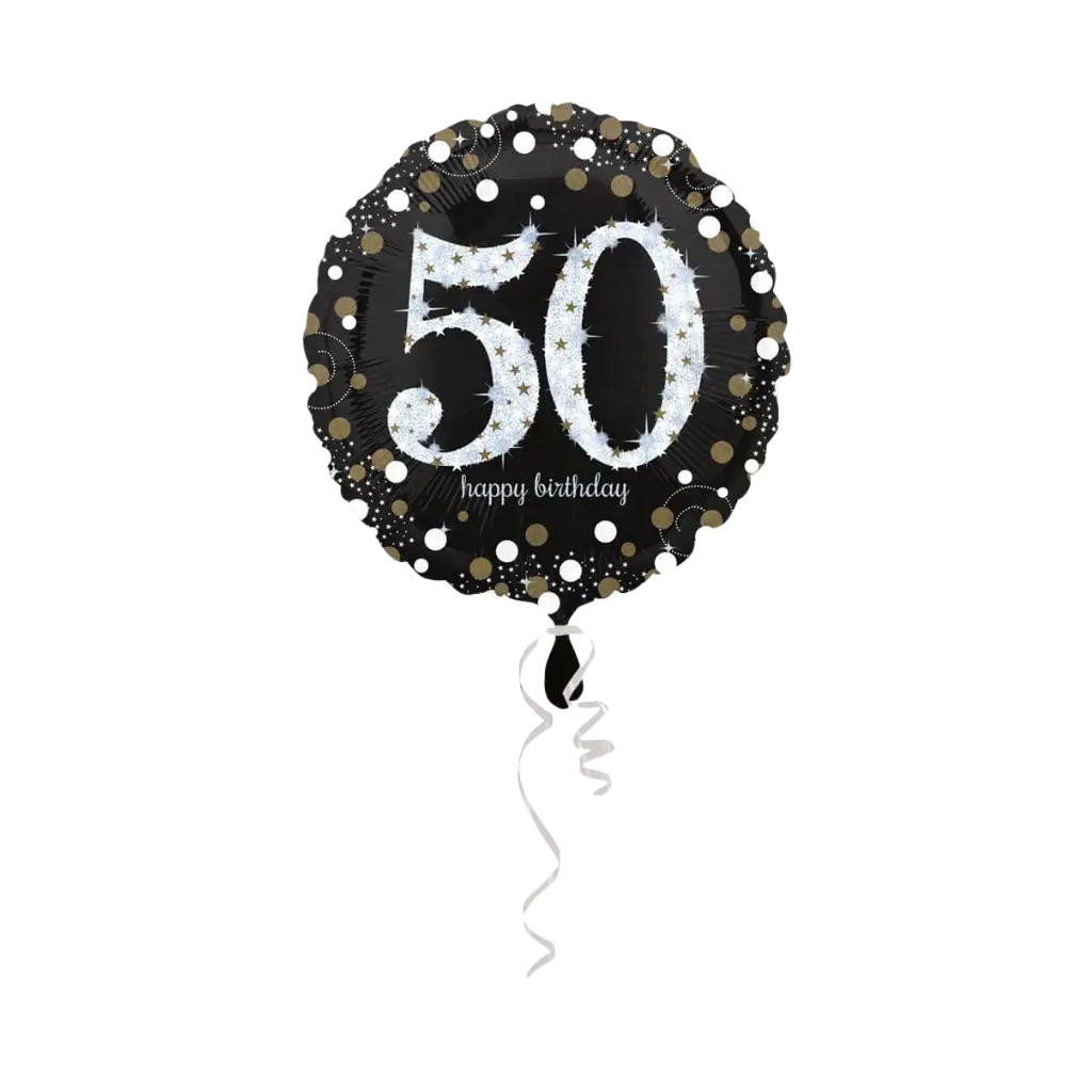 50e verjaardag ballon zilver