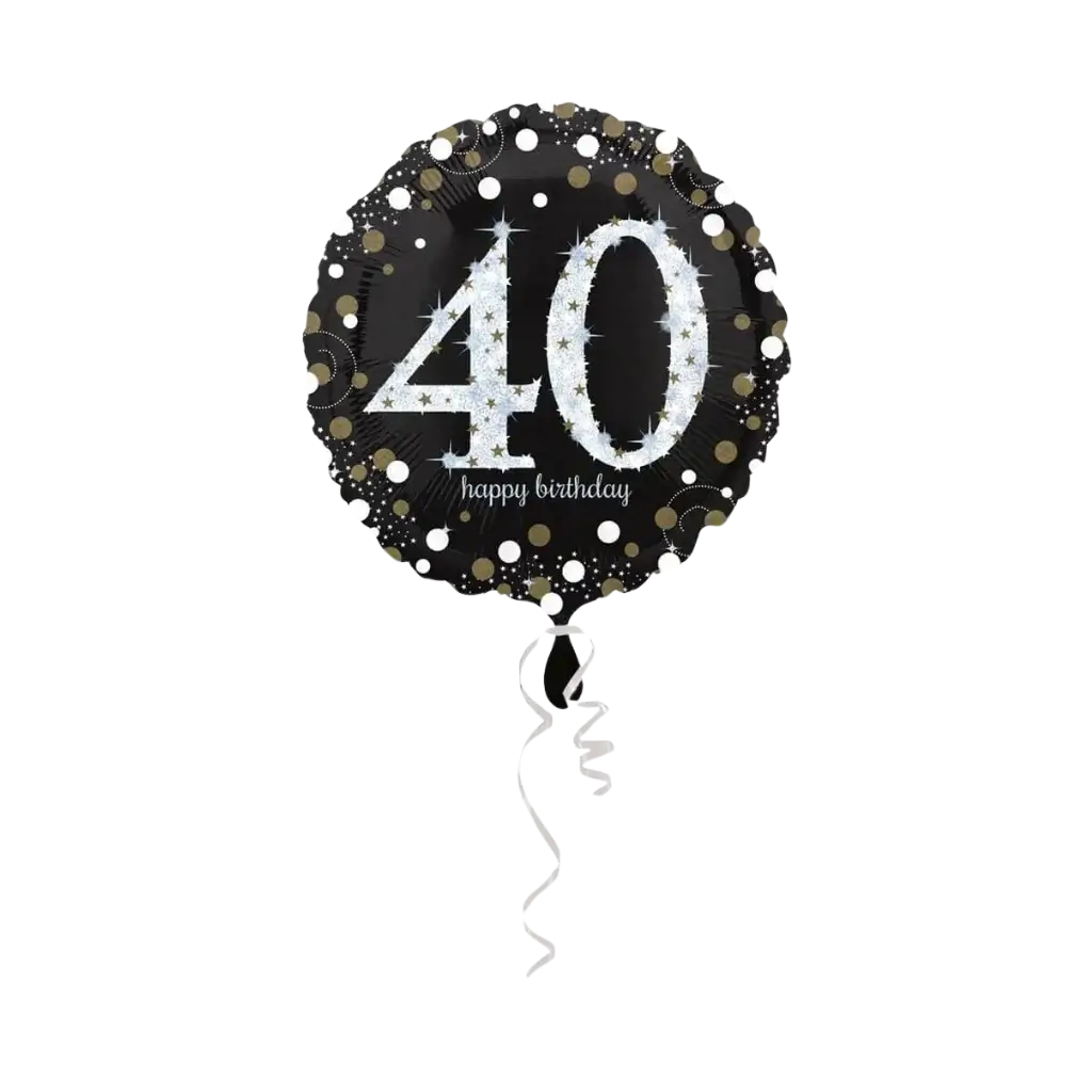 40e verjaardag ballon zilver