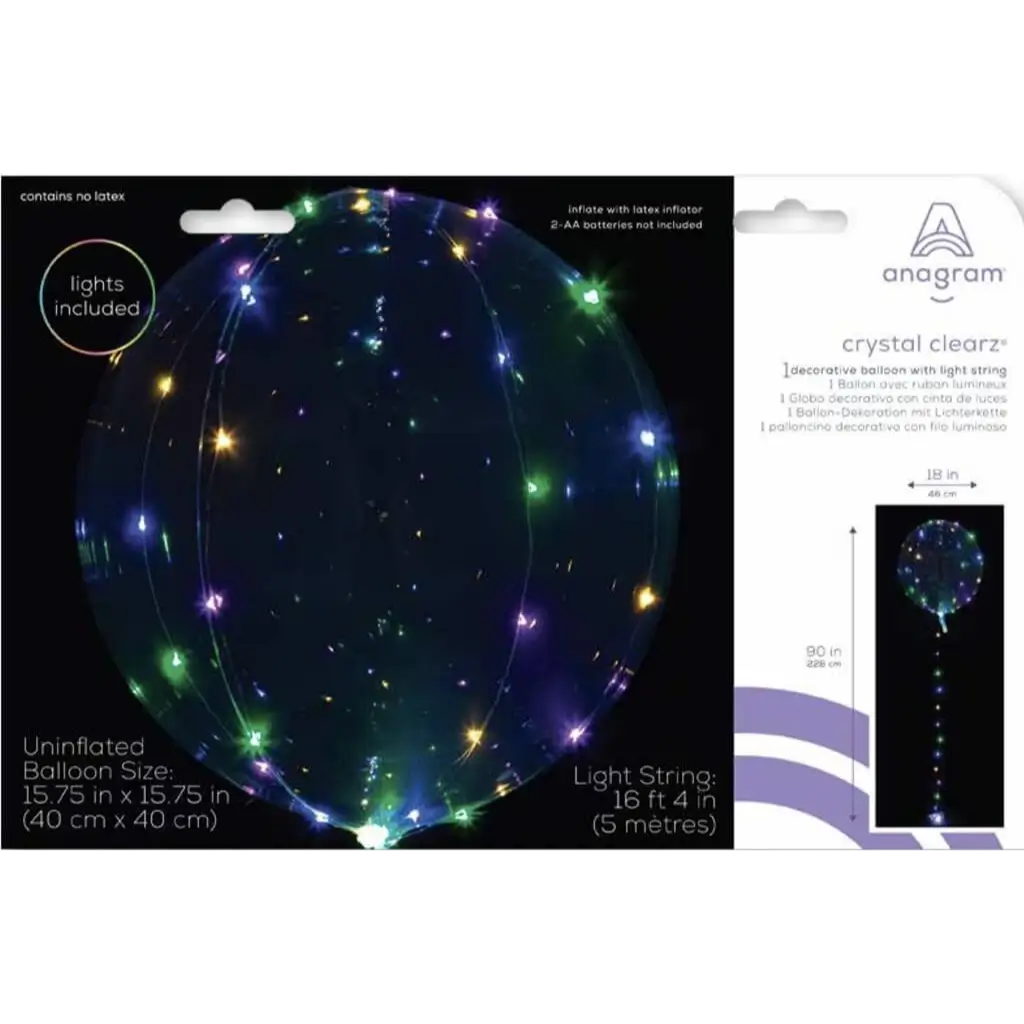 Veelkleurige LED lichtballon ø40cm