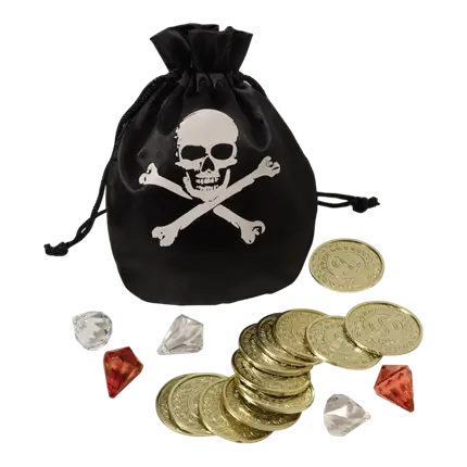 Accessoires Piratenbeurs munten en diamanten