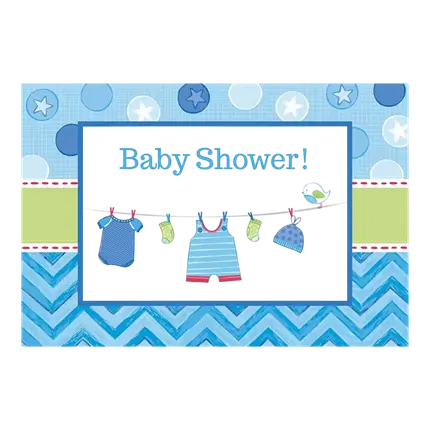 Uitnodiging + envelop Baby Shower Boy (set van 8)