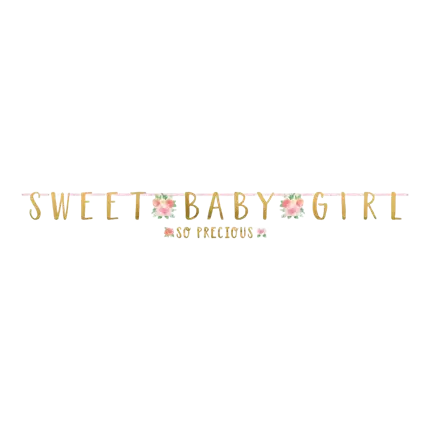 Set van 2 Sweet Baby Girl bloemenslingers