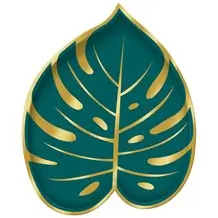 Tropisch blad papieren bord ø18cm (set van 8)