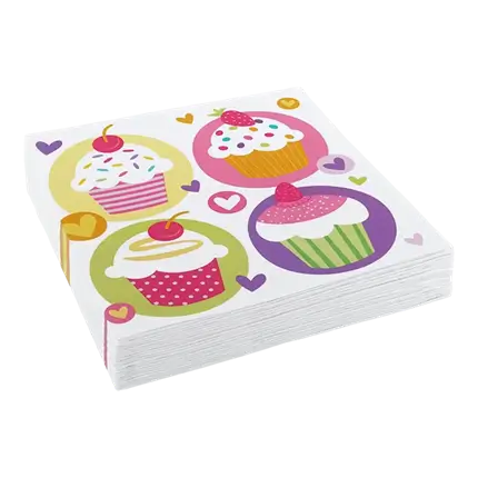 Papieren servetten met Cupcake ontwerp (Set van 20)