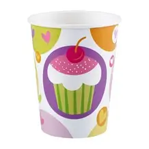 Cupcake Verjaardagsbeker 25cl (Set van 8)