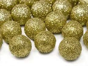 Decoratie Gouden glitterbal ø2cm (25 stuks)